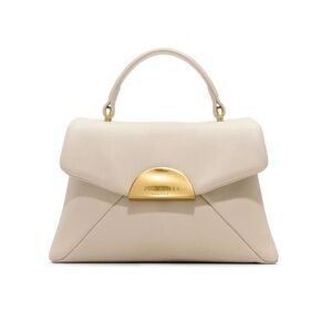 Ted Baker Leather Poppy Moon Top Handle Satchel Gold Hardware Crossbody Mini Bag